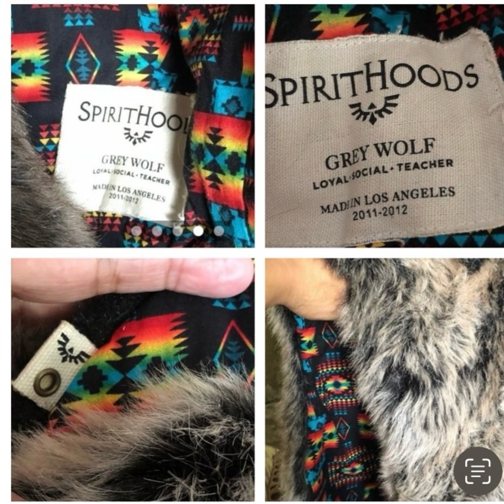 Spirithoods Collectors Ikat Grey Wolf Tribal Patt… - image 4